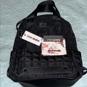 2 for 1 - Steve Madden Quilted Black Backpack & Steve Madden floral wallet - NWT